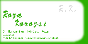 roza korozsi business card